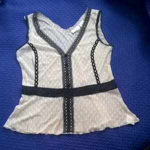 Classic Cream on Black Sheer Tank